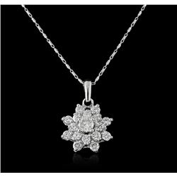14KT White Gold 1.41ctw Diamond Pendant With Chain