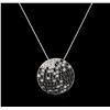 Image 1 : 2.17ctw Black Diamond Pendant With Chain - 14KT White Gold