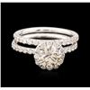 Image 3 : 14KT White Gold 2.44ctw Diamond Wedding Ring Set