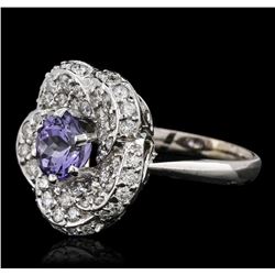 14KT White Gold 1.76ct Tanzanite and Diamond Ring