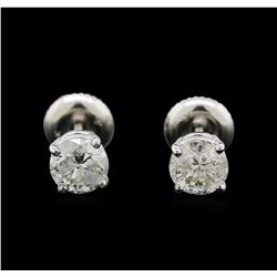 1.19ctw Diamond Stud Earrings - 14KT White Gold