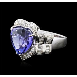 18KT White Gold 8.74ct Tanzanite and Diamond Ring