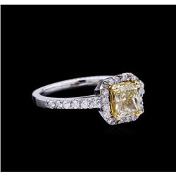 1.43ctw Fancy Light Yellow Diamond Ring - 14KT Two-Tone Gold