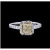 Image 2 : 1.43ctw Fancy Light Yellow Diamond Ring - 14KT Two-Tone Gold