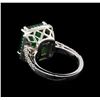 Image 3 : 6.88ct Emerald and Diamond Ring - 14KT White Gold