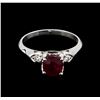 Image 2 : 1.50ct Ruby and Diamond Ring - 14KT White Gold