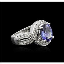 14KT White Gold 2.13ct Tanzanite and Diamond Ring