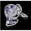 Image 1 : 14KT White Gold 1.60ctw Tanzanite and Diamond Ring