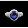 Image 1 : 14KT White Gold 4.51ct Tanzanite and Diamond Ring