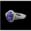 Image 2 : 14KT White Gold 4.51ct Tanzanite and Diamond Ring