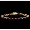 Image 1 : 13.00ctw Ruby and Diamond Bracelet - 14KT Yellow Gold