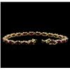 Image 3 : 13.00ctw Ruby and Diamond Bracelet - 14KT Yellow Gold