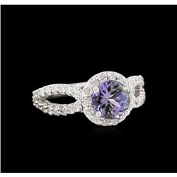 1.45ct Tanzanite and Diamond Ring - 14KT White Gold