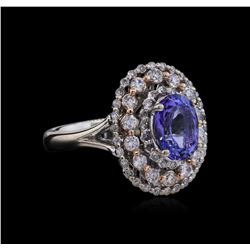 2.14ct Tanzanite and Diamond Ring - 14KT Two-Tone Gold