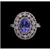 Image 2 : 2.14ct Tanzanite and Diamond Ring - 14KT Two-Tone Gold