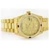 Image 2 : Rolex President 18KT Gold 1.00ctw Diamond And Ruby DayDate Men's Watch