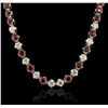 Image 1 : 14KT Yellow Gold 10.56ctw Ruby and Diamond Necklace