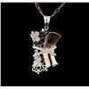 Image 1 : 14KT Two-Tone Gold 1.45ctw Diamond Pendant With Chain