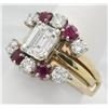 Image 1 : 3.00ctw Diamond and Ruby Ring Set - 18KT Yellow Gold