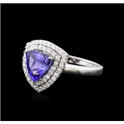 14KT White Gold 1.82ct Tanzanite and Diamond Ring