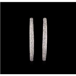 9.40ctw Diamond Hoop Earrings - 18KT White Gold