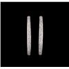 Image 1 : 9.40ctw Diamond Hoop Earrings - 18KT White Gold