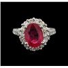 Image 2 : 4.70ct Ruby and Diamond Ring - 14KT White Gold