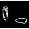 Image 4 : 0.45ct Blue Diamond Ring - 14KT White Gold