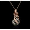 Image 1 : 14KT Rose Gold 0.50ctw Diamond Pendant With Chain