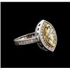 Image 2 : 1.30ctw Fancy Yellow Diamond Ring - 14KT Two-Tone Gold