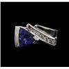 Image 2 : 1.70ct Tanzanite and Diamond Ring - 14KT White Gold