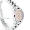 Image 2 : Rolex Stainless Steel Diamond And Ruby DateJust Ladies Watch