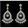 Image 1 : 14KT White Gold 4.07ctw Diamond Dangle Earrings