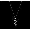 Image 2 : 14KT White Gold 0.58ctw Diamond Pendant With Chain