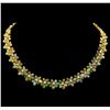 Image 1 : 30.87ctw Opal and Diamond Necklace - 14KT Yellow Gold