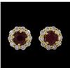 Image 1 : 2.08ctw Ruby and Diamond Earrings - 14KT Yellow Gold