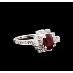 1.42ct Ruby and Diamond Ring - 18KT White Gold