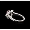 Image 3 : 1.42ct Ruby and Diamond Ring - 18KT White Gold