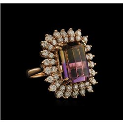 10.91ct Ametrine and Diamond Ring - 14KT Rose Gold