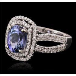 14KT White Gold 2.37ct Tanzanite and Diamond Ring