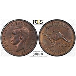 1950Y. Australian KGVI Penny - PCGS PR63BN