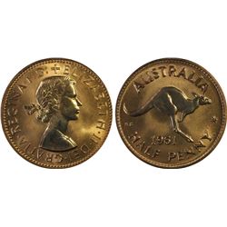 1961Y. Australian QEII Half Penny - PCGS PR 67RD