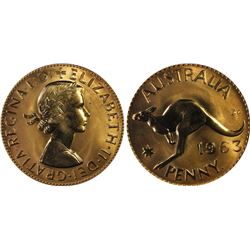 1963Y. Australian QEII Penny - PCGS PR 66RD