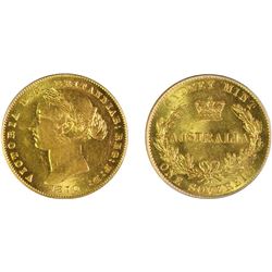 1870 Sydney Mint QV Sovereign - PCGS AU 58