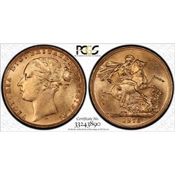 1876 Melbourne Mint QV Sovereign - PCGS MS 63
