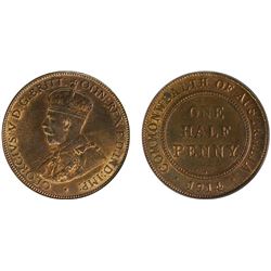 1914H Australian KGV Half Penny - PCGS MS 64RB