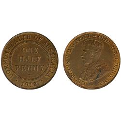 1918I Australian KGV Half Penny - PCGS MS 63BN