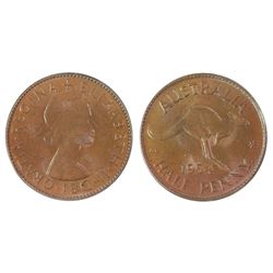 1954Y. Australian QEII Half Penny - PCGS MS 65BN