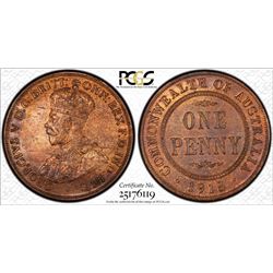 1918I Australian KGV Penny - PCGS MS 63RB
