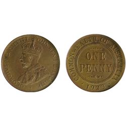 1923 Australian KGV Penny - PCGS MS 64BN